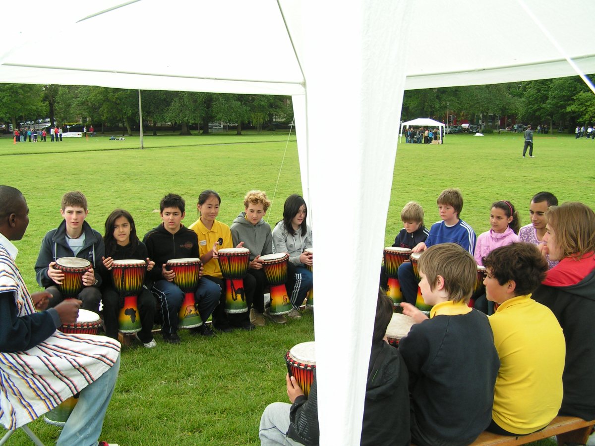 Edinburgh African drumming outdoor event